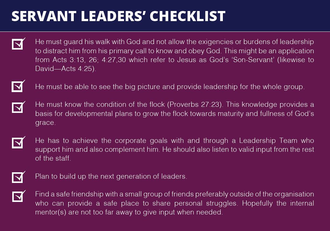 Servant Leaders Checklist